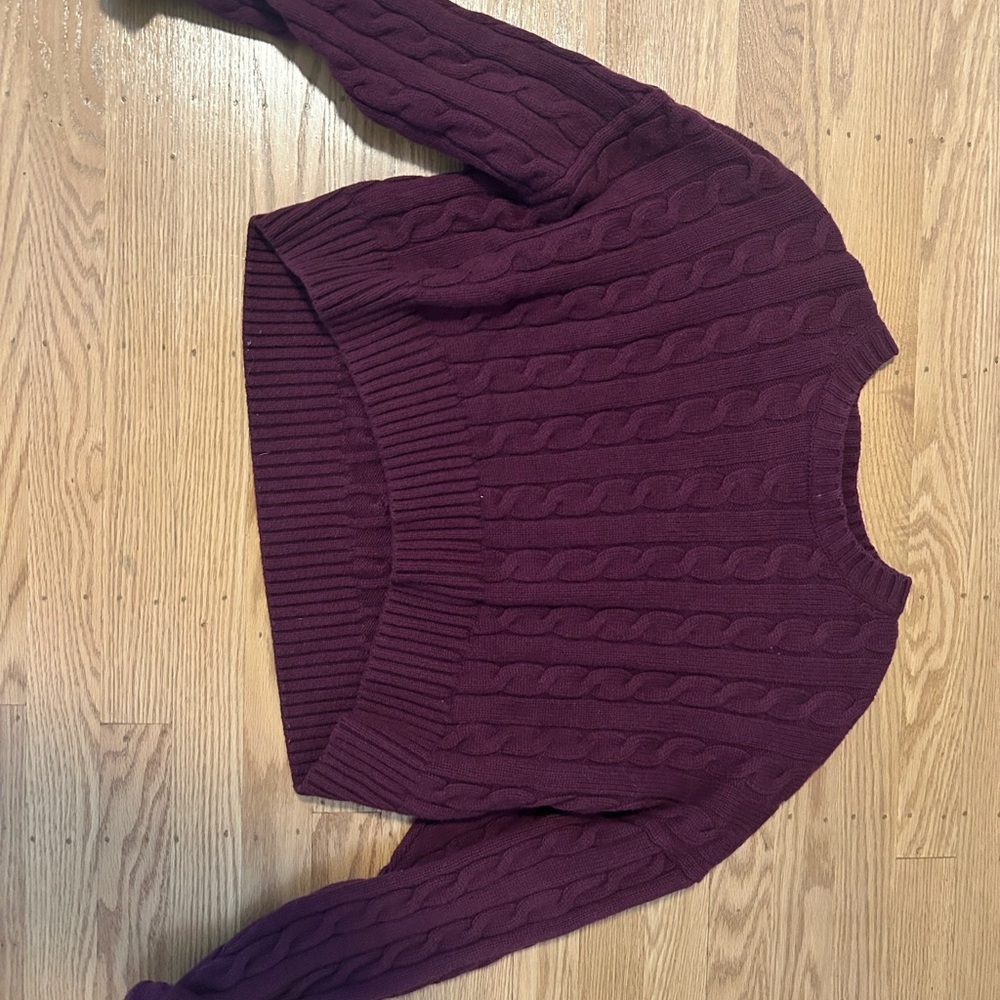 Sunday Best Maroon Cable Knit Sweater